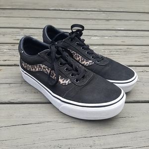 Black Vans with Leopard stripe